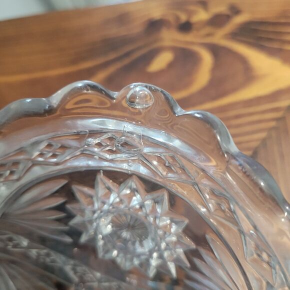 Vintage Imperial Glass-Ohio Hobstar Clear Flared Bowl 7.5" round Gilded Age - Picture 6 of 10